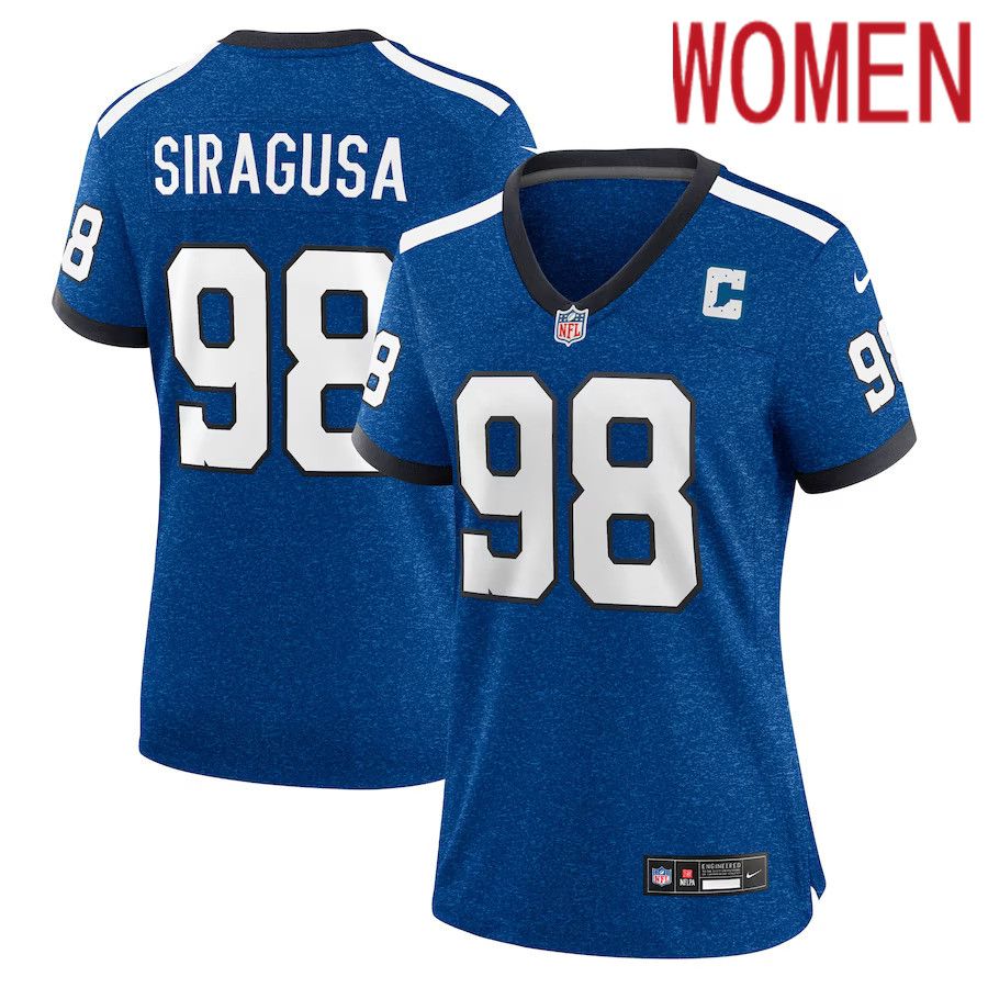 Women Indianapolis Colts #98 Tony Siragusa Nike Royal Indiana Nights Alternate Game NFL Jersey->women nfl jersey->Women Jersey